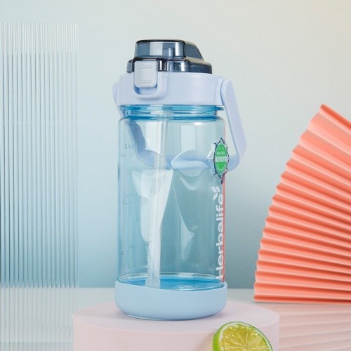 1000ml Large Sport Outdoor Straw Water Bottle With Portable Handle - Image 1
