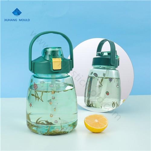 1300ml outdoor straw water bottle for school with cute DIY sticker - Image 1