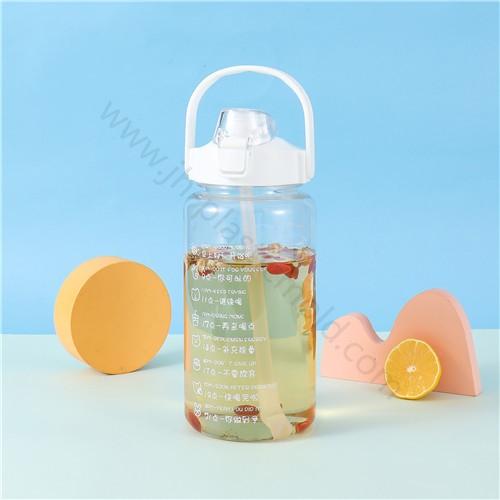 1500ml Plastic motivation straw water bottle with handle - Image 3