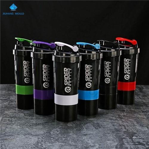 500ml 3 in 1 spider protein shaker bottles with two storage compartment - Image 3