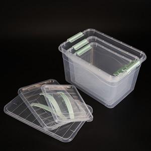 3.5L plastic storage box with handle and lock 