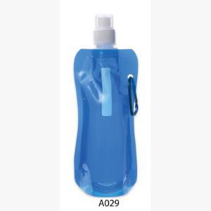 480ml PE plastic collapsible Folding water Bottle with carabiner buckle