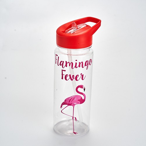 500ml Bpa free plastic sport water bottle with flip straw lid - Image 1
