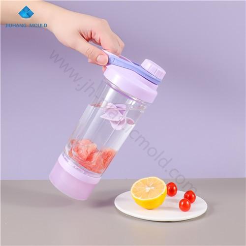 500ml PS transparent protein shaker bottle with compartments - Image 1