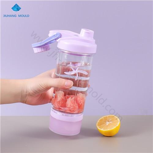 500ml PS transparent protein shaker bottle with compartments - Image 3
