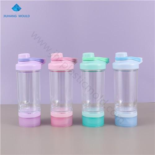 500ml PS transparent protein shaker bottle with compartments - Image 4