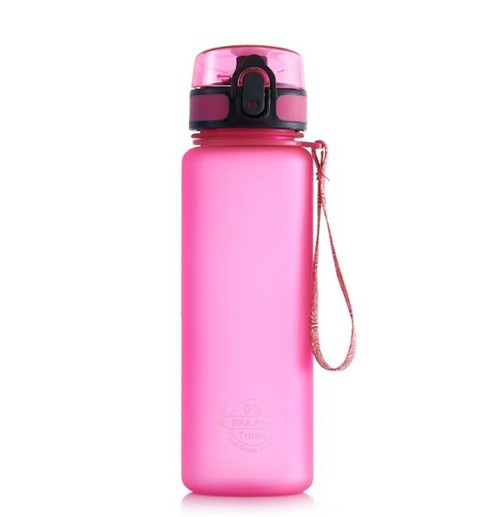 500ml frosted sport water bottle with 1-click opener flip lid bpa free tritan - Image 1