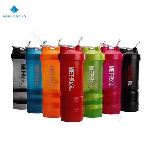 500ml multi-function 3 layer protein shaker bottles with compartments - Image 1