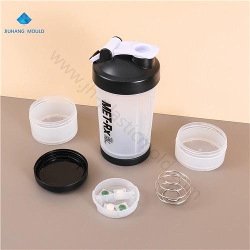 500ml multi-function 3 layer protein shaker bottles with compartments - Image 3