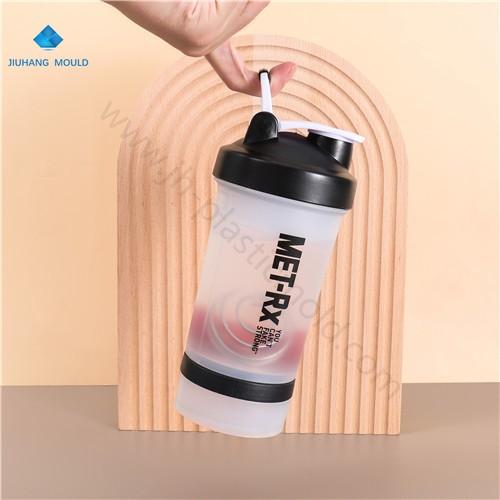 500ml multi-function 3 layer protein shaker bottles with compartments - Image 4
