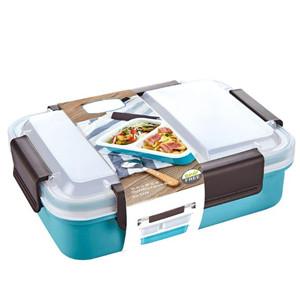 530ml water bottle 1L lunch box set plastic single layer sealed picnic box with Dividing grid 