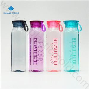 600ml crystal clear square plastic water botttle with handle rope