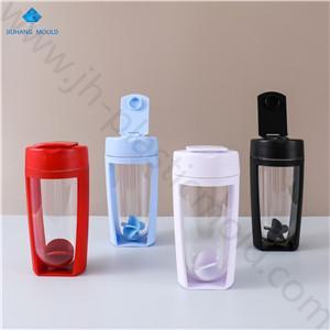 600ml width mouth sport flip top shaker bottle with mixer