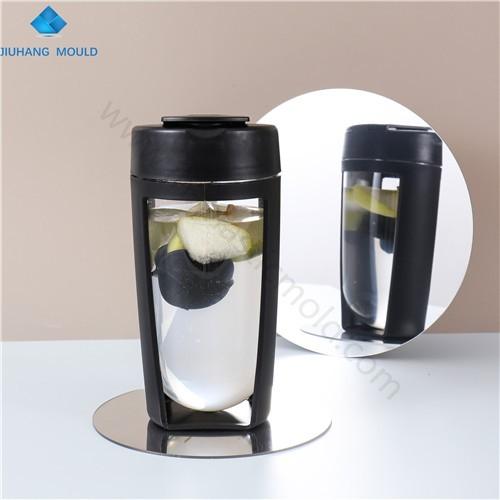600ml width mouth sport flip top shaker bottle with mixer - Image 2