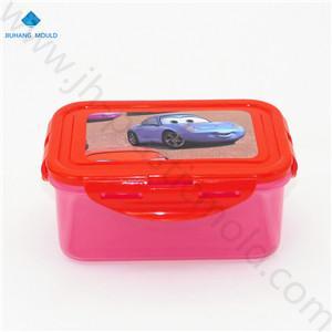 Air-tight rectangle food container kids snacks lunch box four side locks