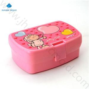 Cartoon double layer plastic school kids lunch boxes with locks Cartoon double layer plastic school kids lunch boxes with locks