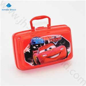 Custom PP plastic single wall kids school Sandwich lunch box with handle 