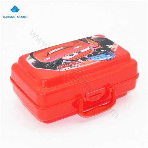 Custom PP plastic single wall kids school Sandwich lunch box with handle - Image 2