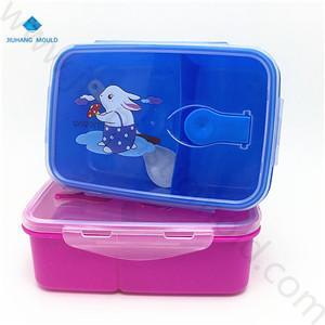 Custom Plastic lunch box with 2 compartments food ento box for kids school