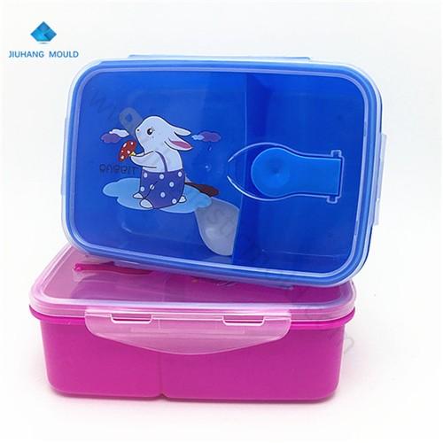 Custom Plastic lunch box with 2 compartments food ento box for kids school - Image 3