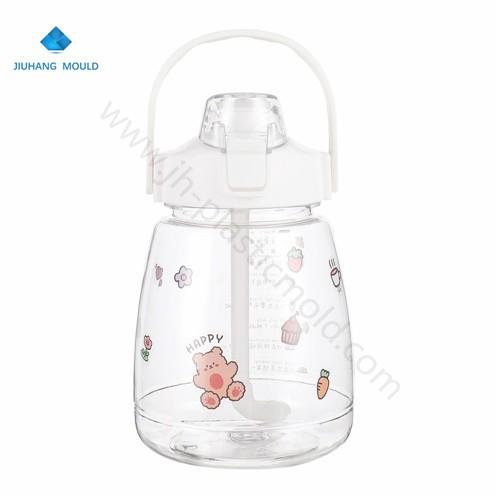 Customized Plastic straw water bottle with handle 1300ml - Image 1
