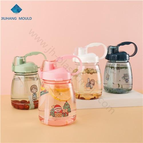 Cute DIY Plastic children sport bottle water with flip straw and handle - Image 2