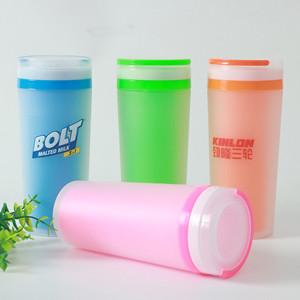 Double wall Advertising gift cup plastic bottle fruit juice cup
