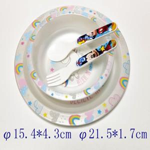 Set of 2 Kids dinner plate and soup bowl cutlery bpa free plastic 6008/6009