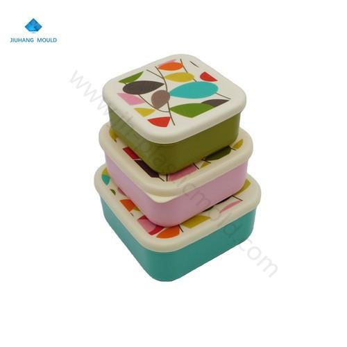 Kids stuckable set of 3 nesting box snacks food containers with print - Image 1