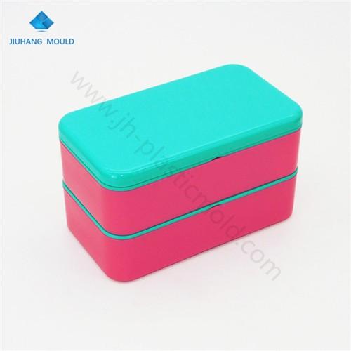 Lunch Box With Spoon Double Layer Bento Box Plastic Food Container - Image 3