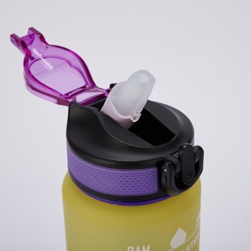 Portable Straw Motivational Sport Water Bottle With Time Marker 1000ml - Image 5