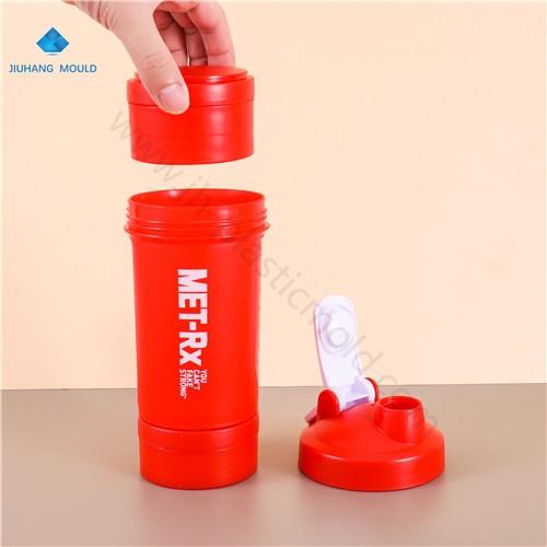 Quality 3 layer shaker bottle 500ml with pill and powder compartments - Image 2