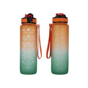 Personalised 32oz Reusable Flip Straw Time Tracker Water Bottle 1L